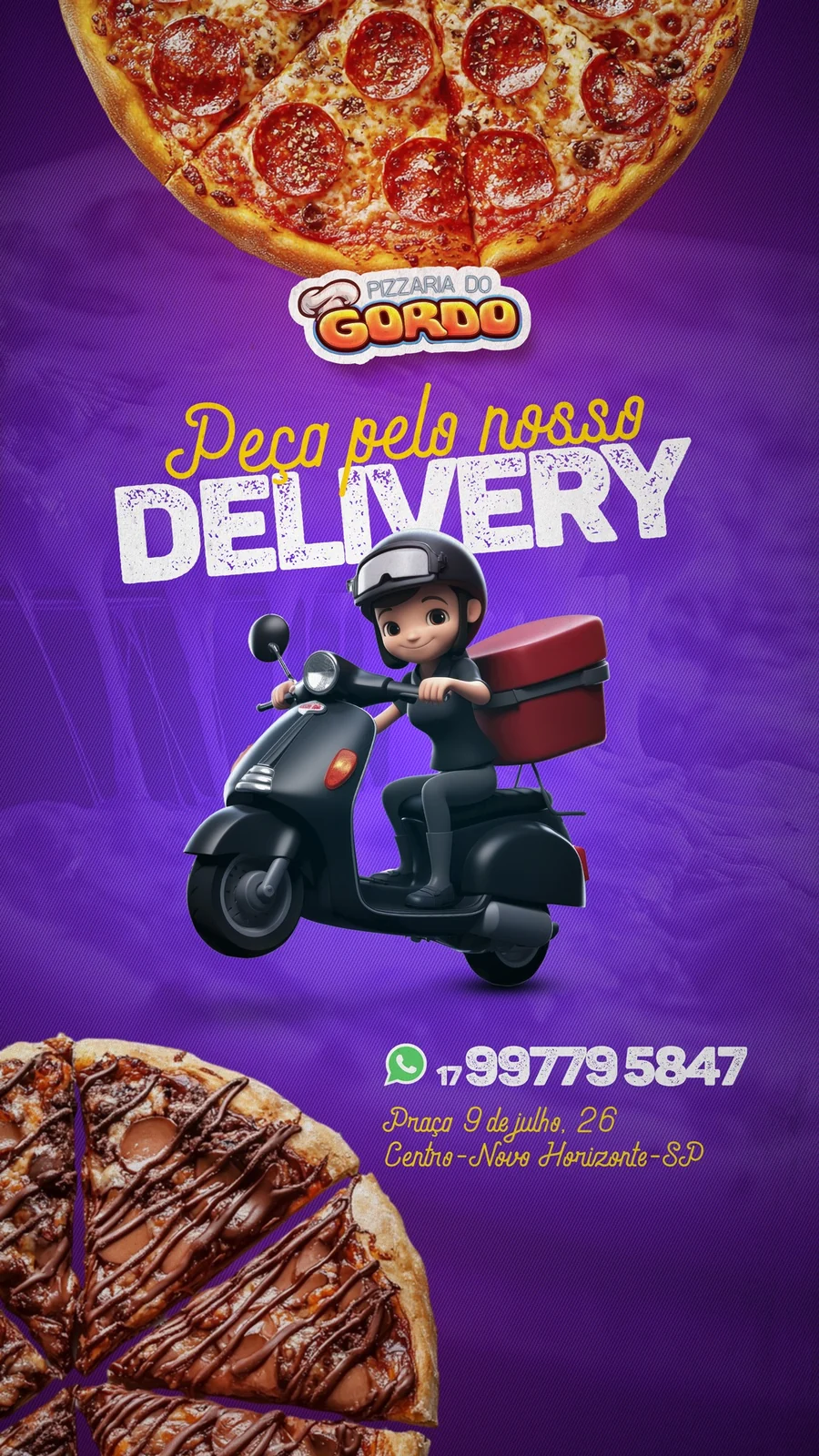 Peça pelo delivery — Pizzaria do Gordo