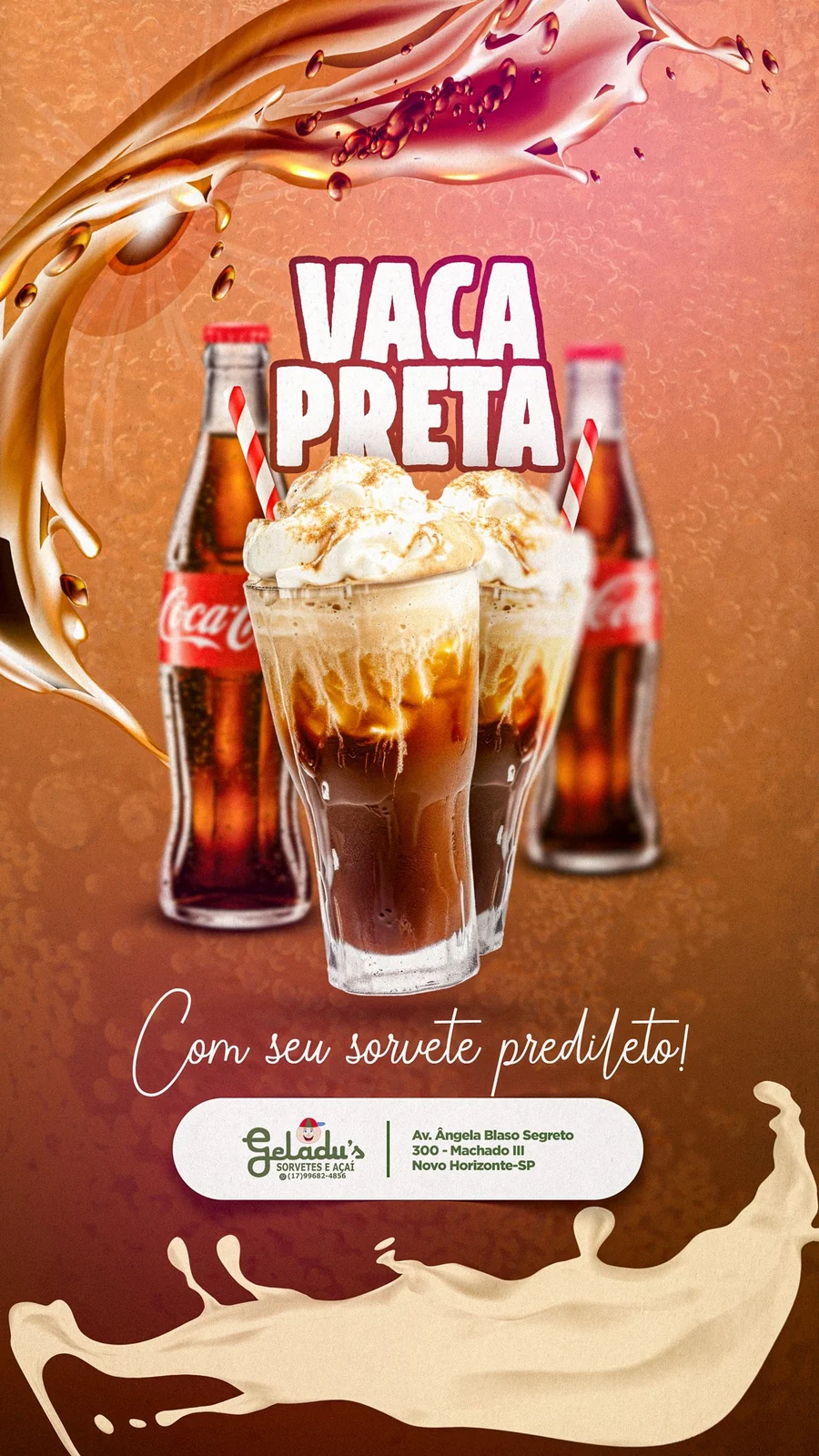 Vaca preta — Geladu’s Sorvetes e Açaí