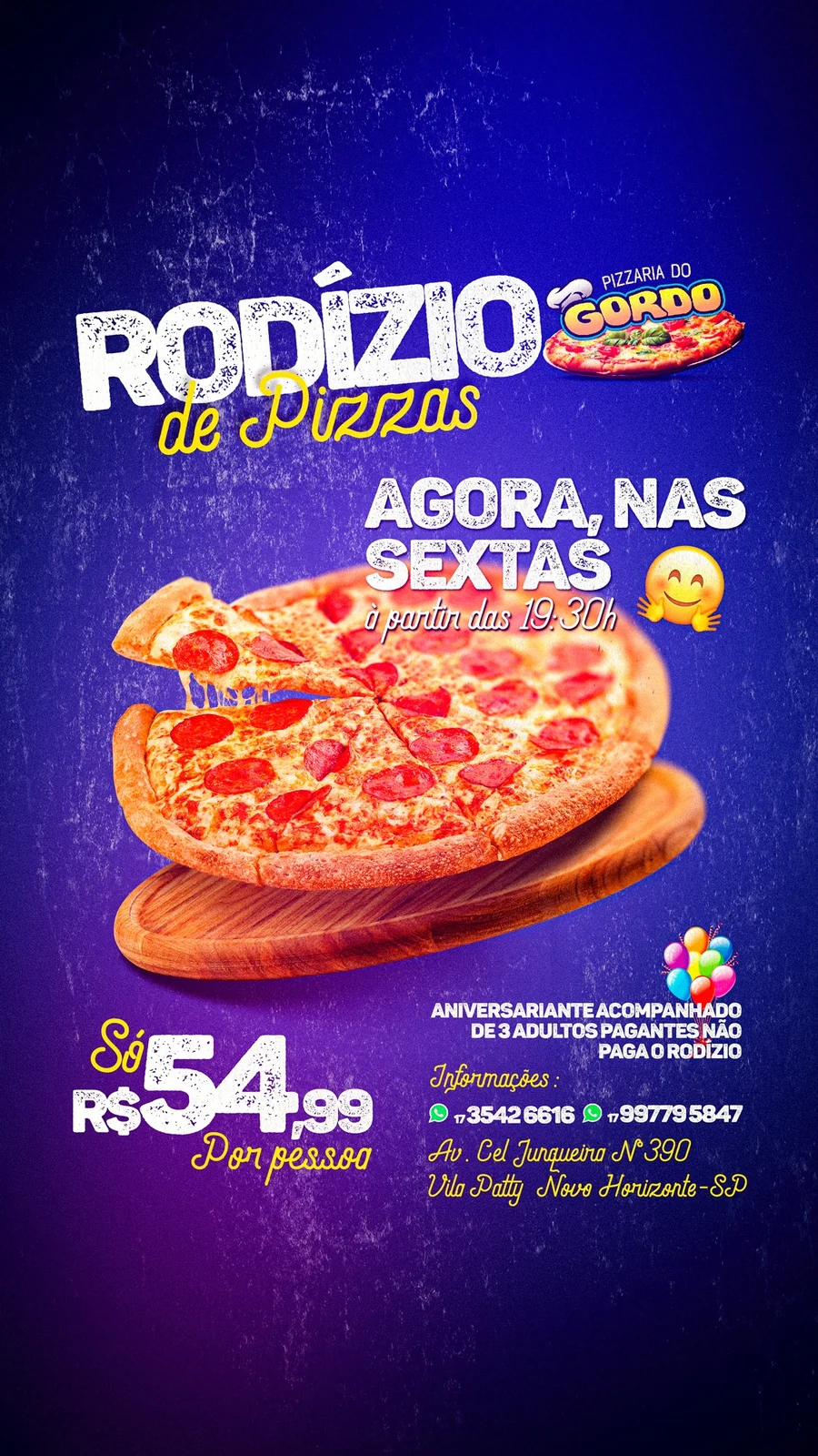 Rodízio de pizzas — Pizzaria do Gordo