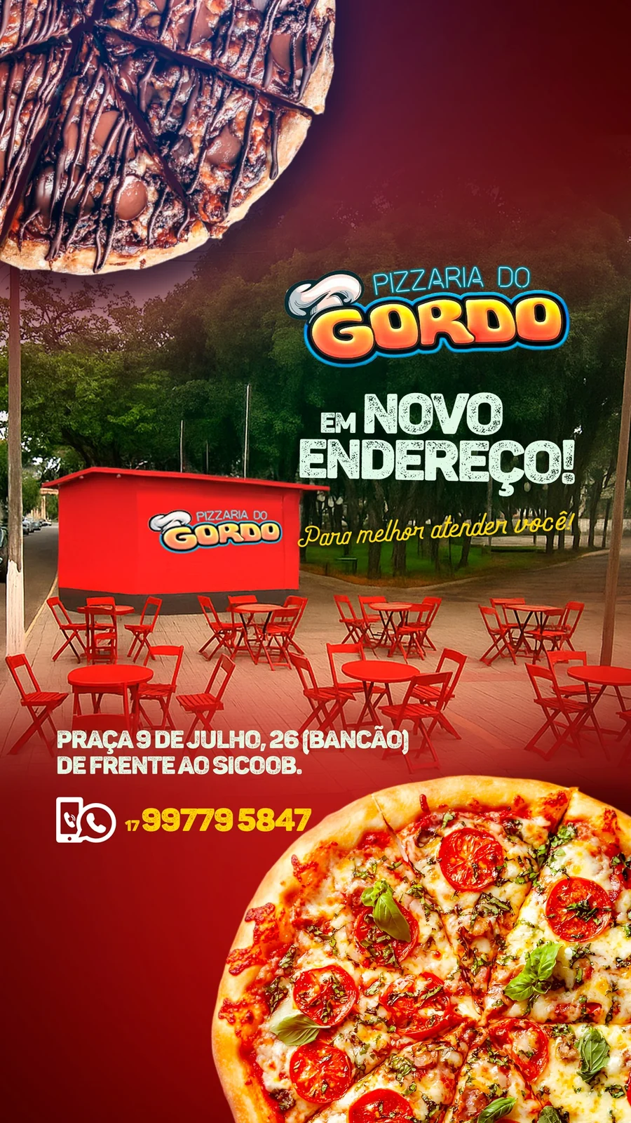 Novo endereço — Pizzaria do Gordo